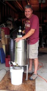 Mark manning the extractor. 